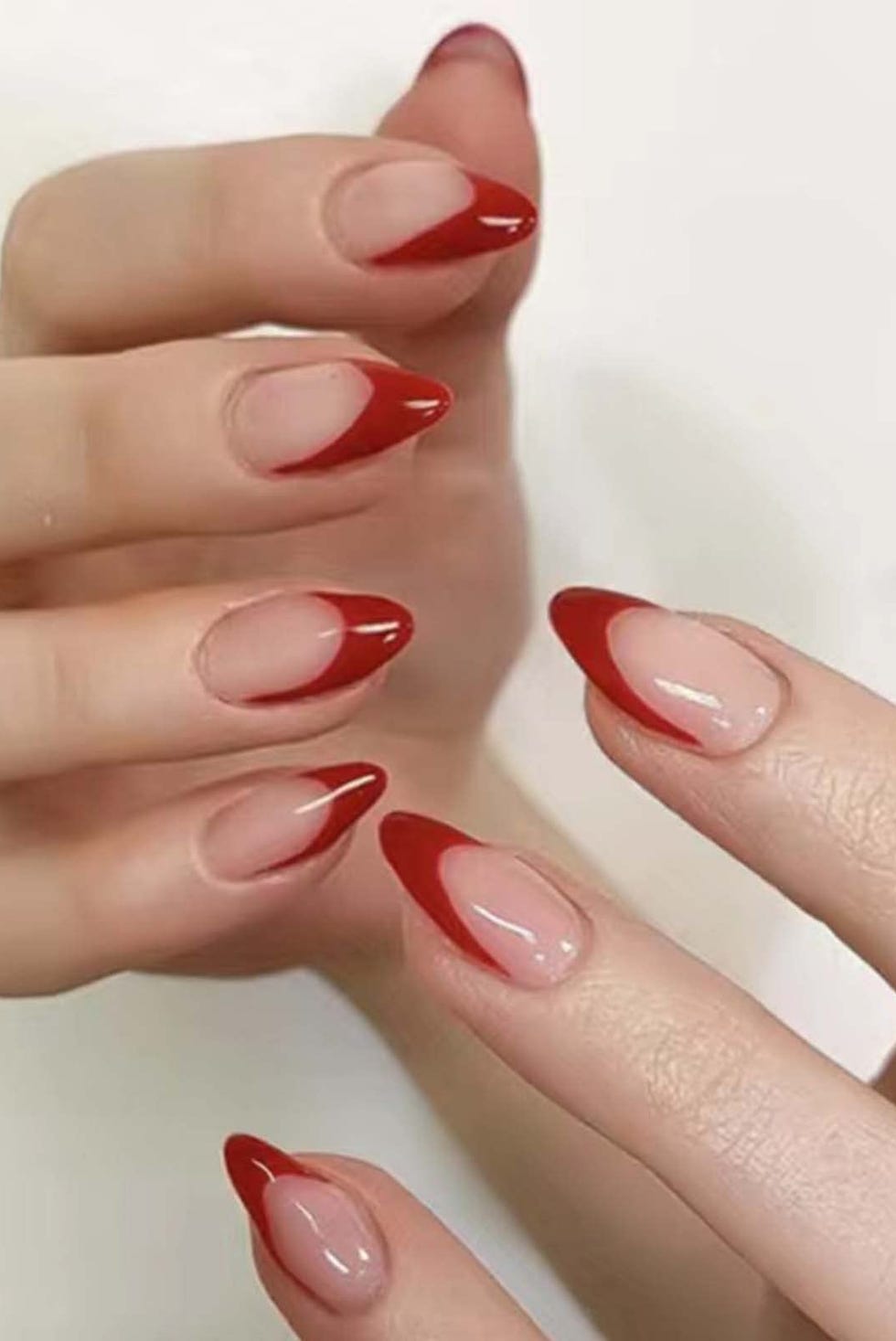 Red French Nails 