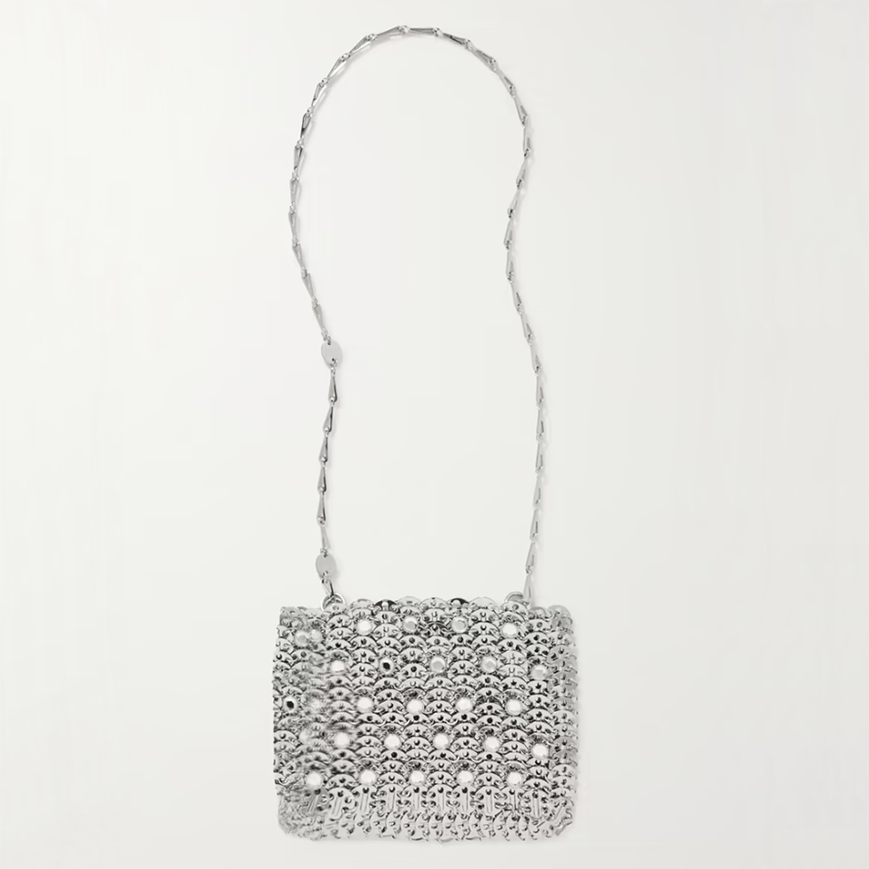1969 Crystal-Embellished Chainmail Shoulder Bag