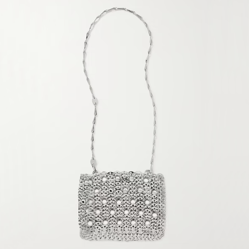 1969 Crystal-Embellished Chainmail Shoulder Bag