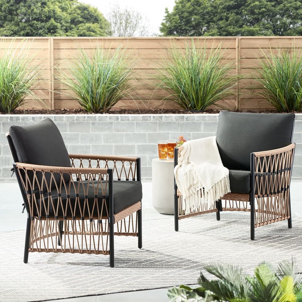 Lilah 2-Pack Outdoor Wicker Lounge Chairs