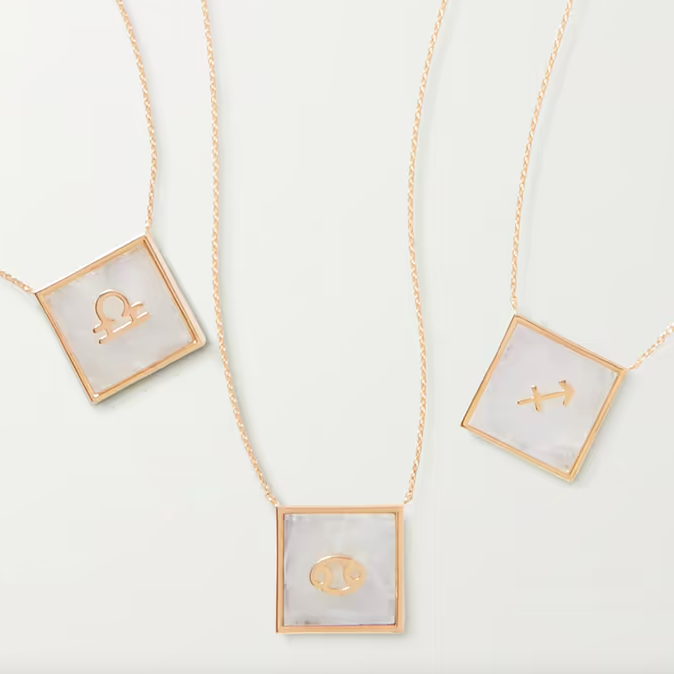 'Zodiac' 9kt Gold Moonstone Necklace