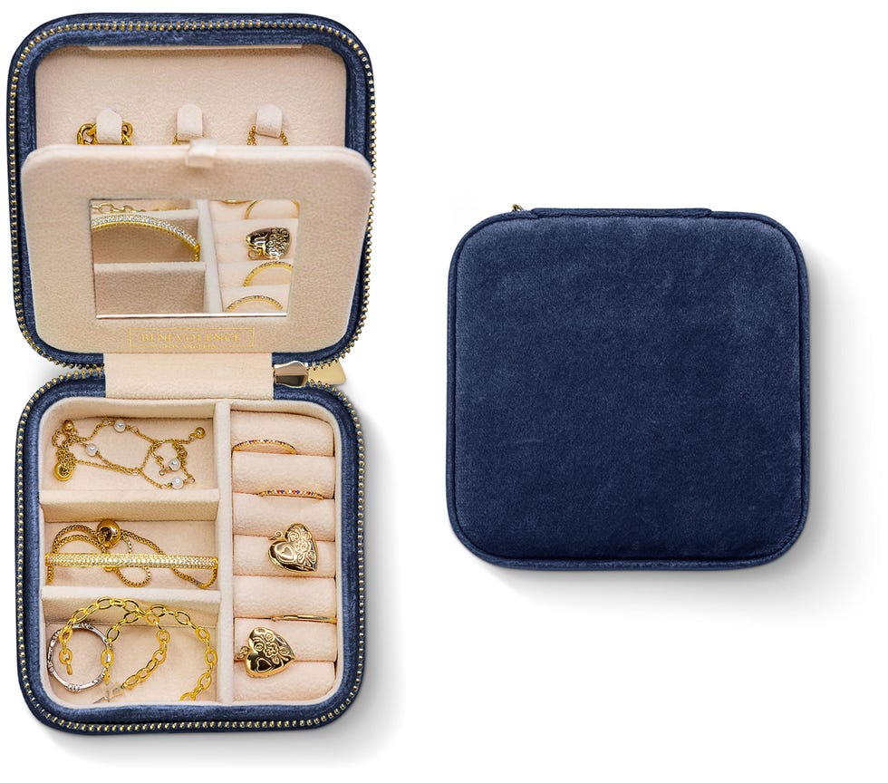 Velvet Travel Jewelry Box Organizer