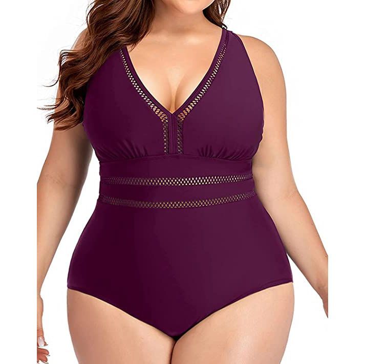 Plus size swimming on sale costume