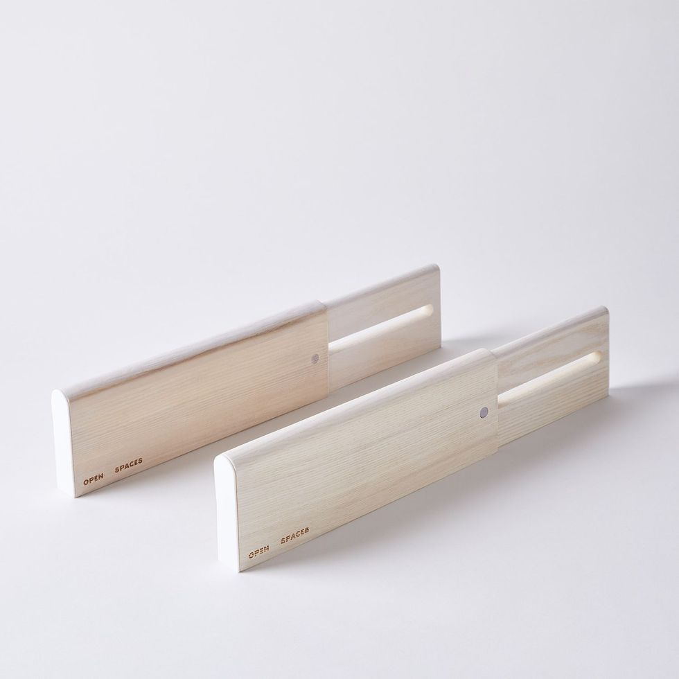 Open Spaces Adjustable Wooden Drawer Dividers (Set of 2)