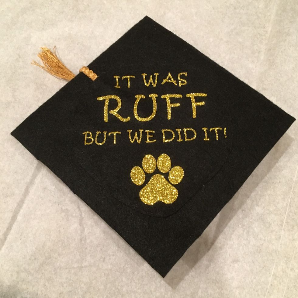 'It Was Ruff But We Did It!' Graduation Cap