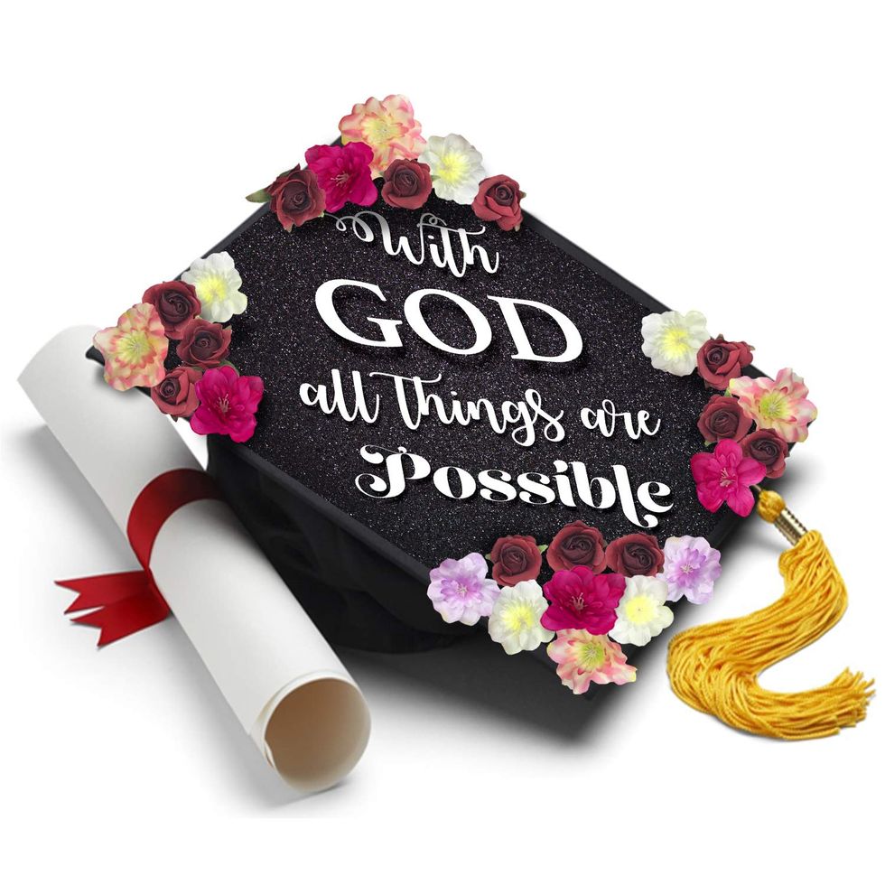 'With God, All Things Are Possible' Graduation Cap