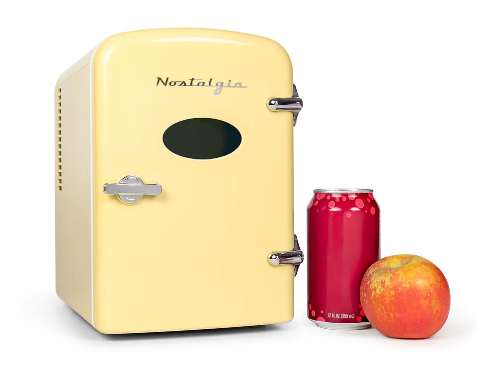 Retro 6-Can Personal Cooling and Heating Mini Refrigerator