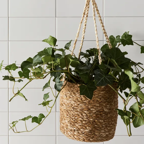 Handwoven hanging baskets and planters