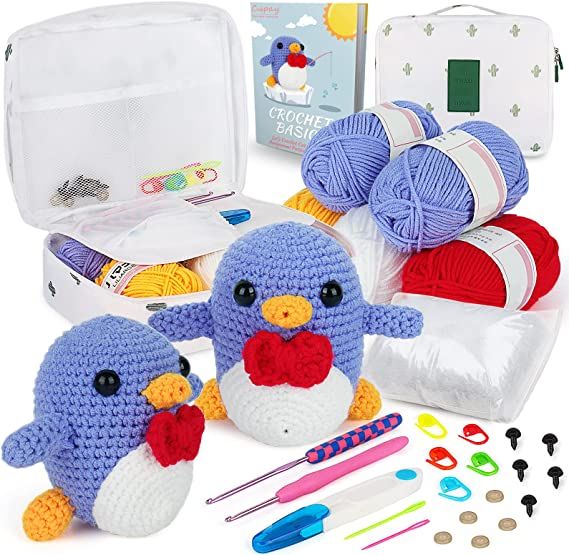 Coopay Amigurumi Kit, Beginner Crochet Kit, Amigurumi Crochet Kit Beginners, Amigurumi Crochet Kits with Wool and Instruction, Crochet Kits for Beginers Adults and Kids, Amigurumi Starter Kit