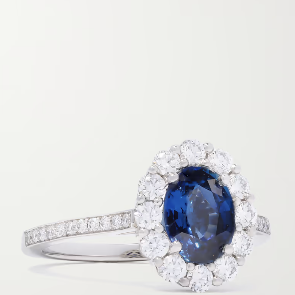 '1735' platinum, sapphire and diamond ring