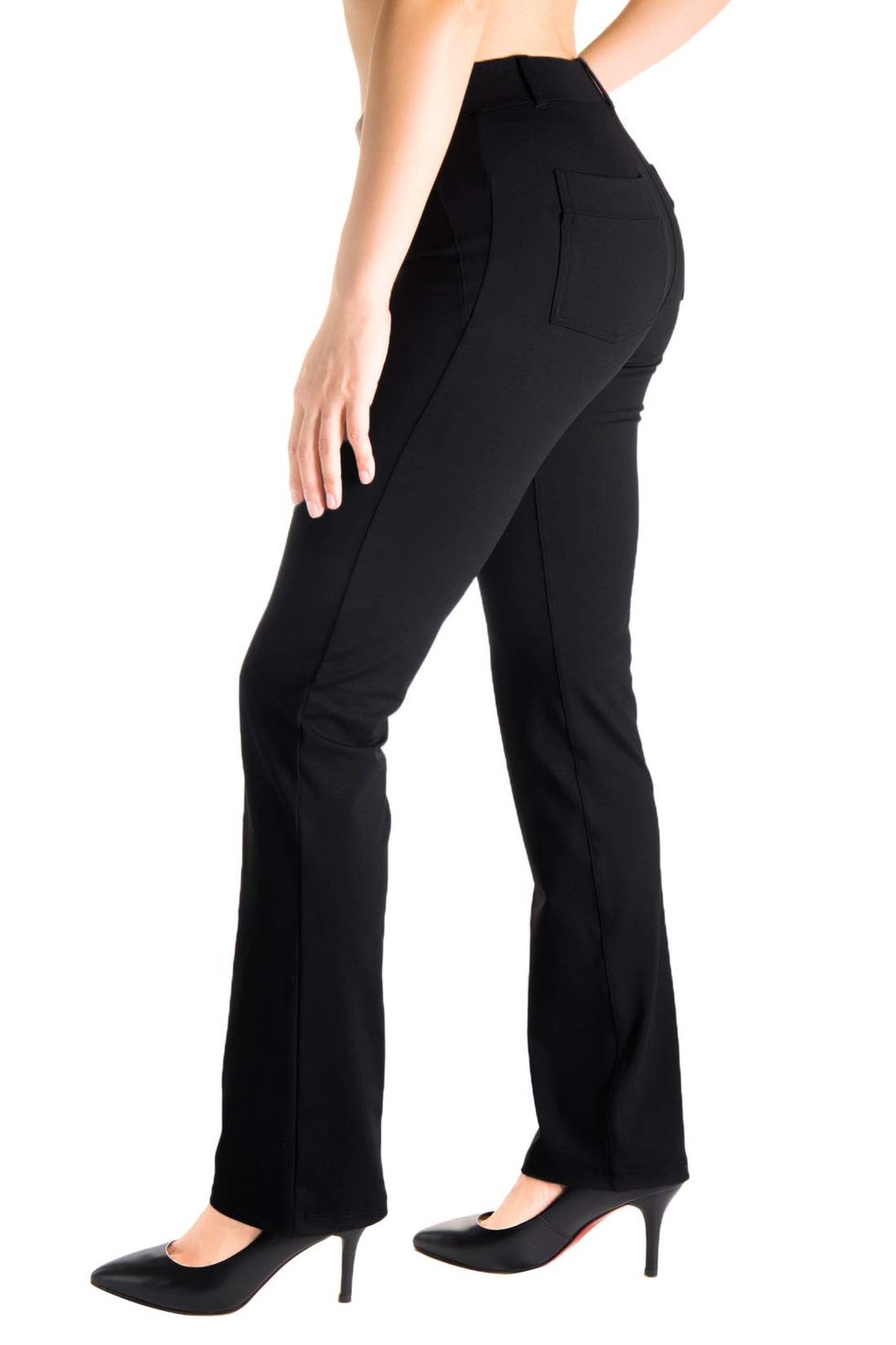 Tsful Black Faux Leather Leggings for Women Tummy Control High Waisted