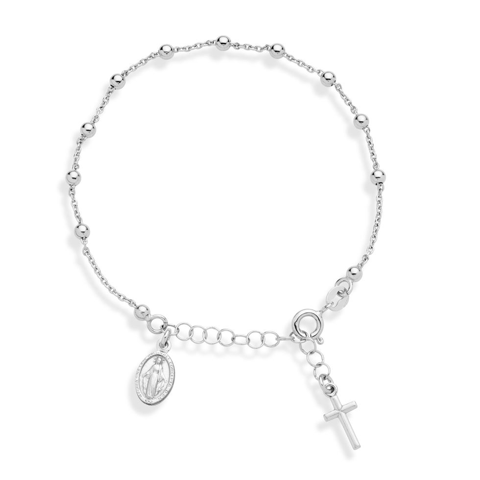 Sterling Silver Italian Rosary Bracelet 