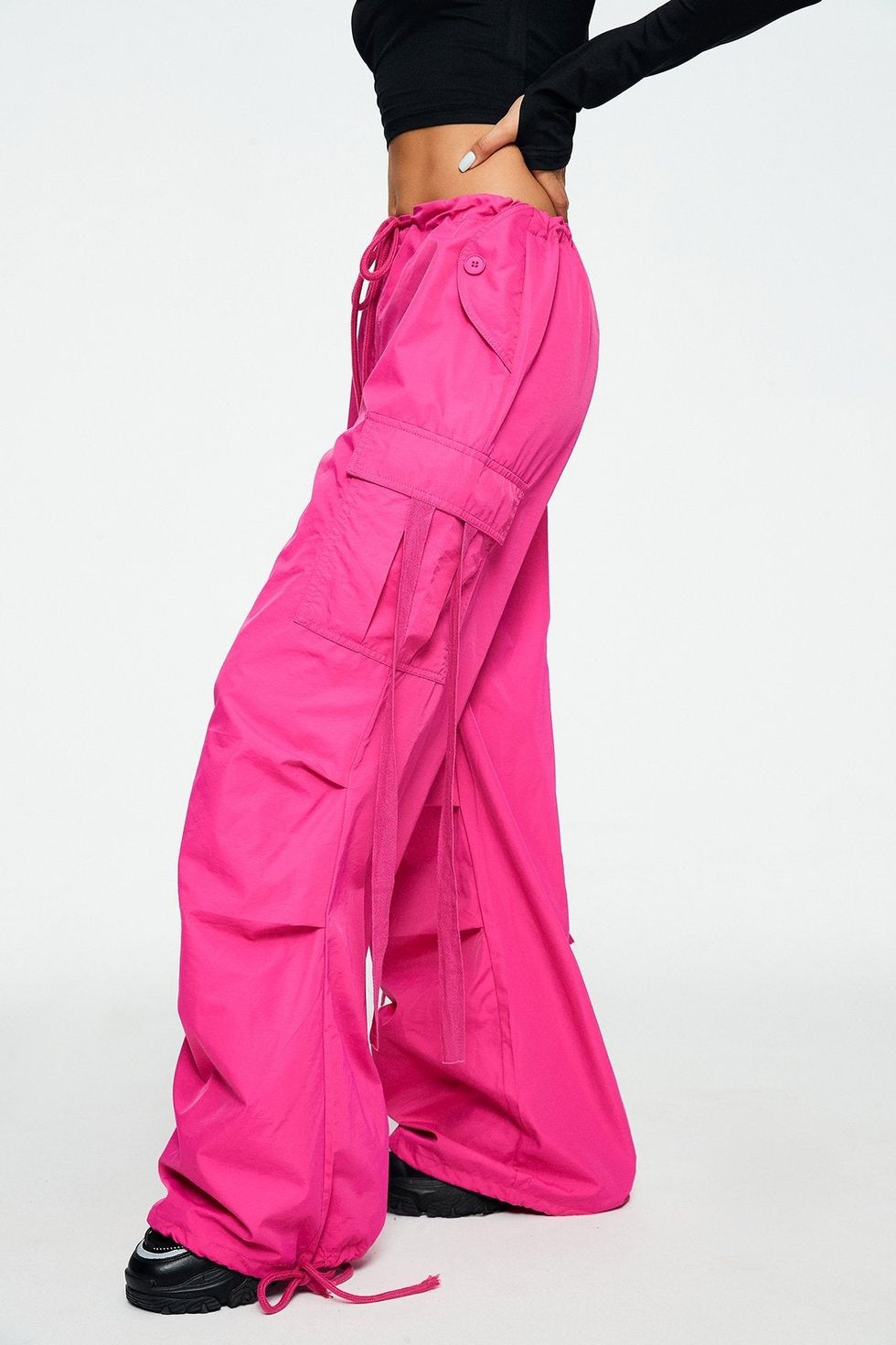 Women Fashion Pink Cargo Pants Personalised Large Pockets