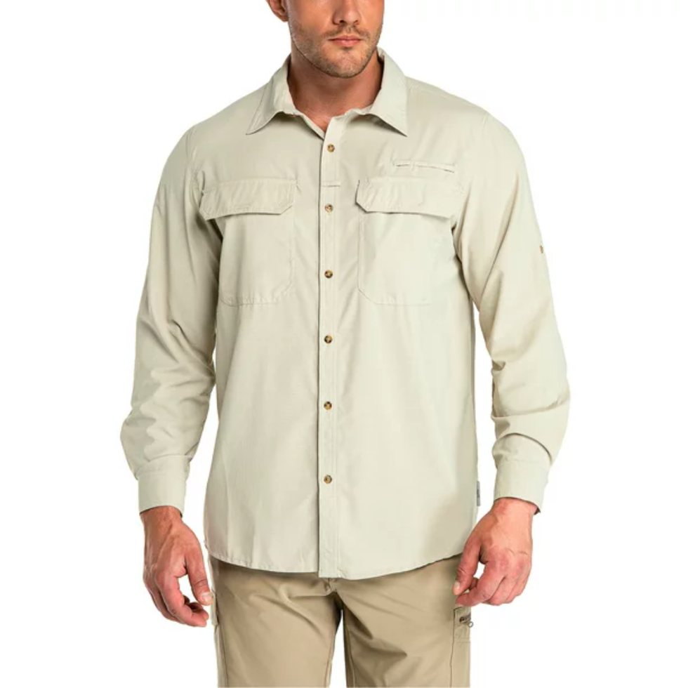 Men's Magellan Outdoors Yellow Button Long sleeve shirt 2XL