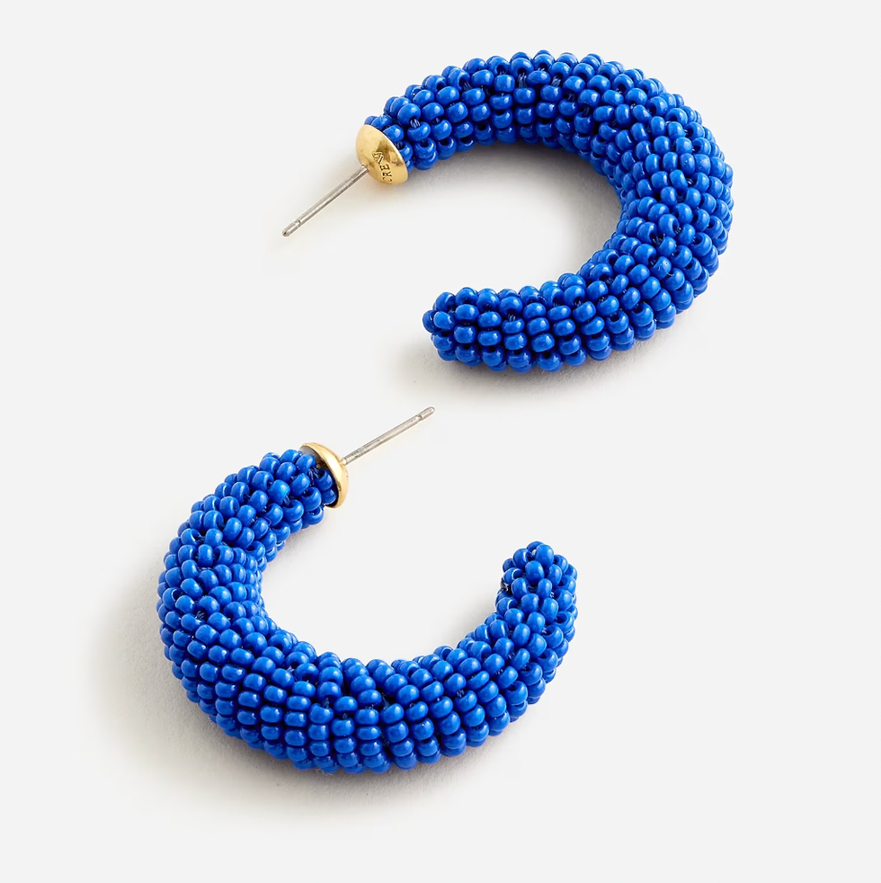 Chunky Beaded Hoop Earrings