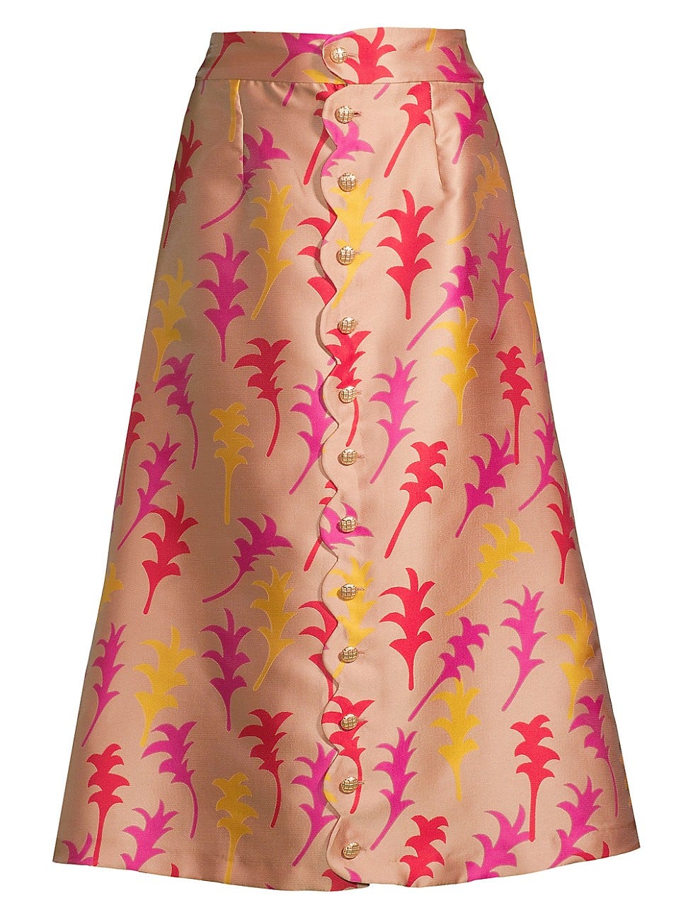 Floral A-Line Midi-Skirt