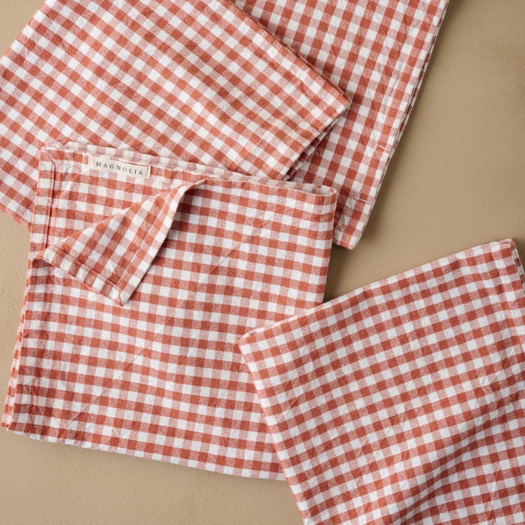 Terracotta Gingham Napkin Set