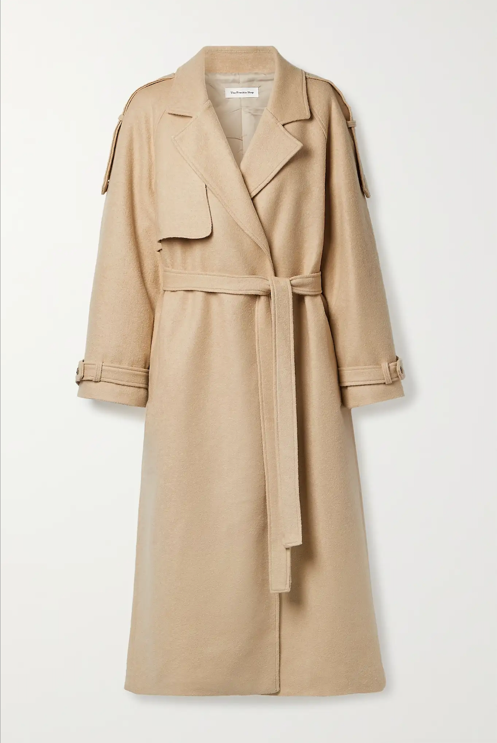 Suzanne Belted Wool-Blend Felt Trench Coat