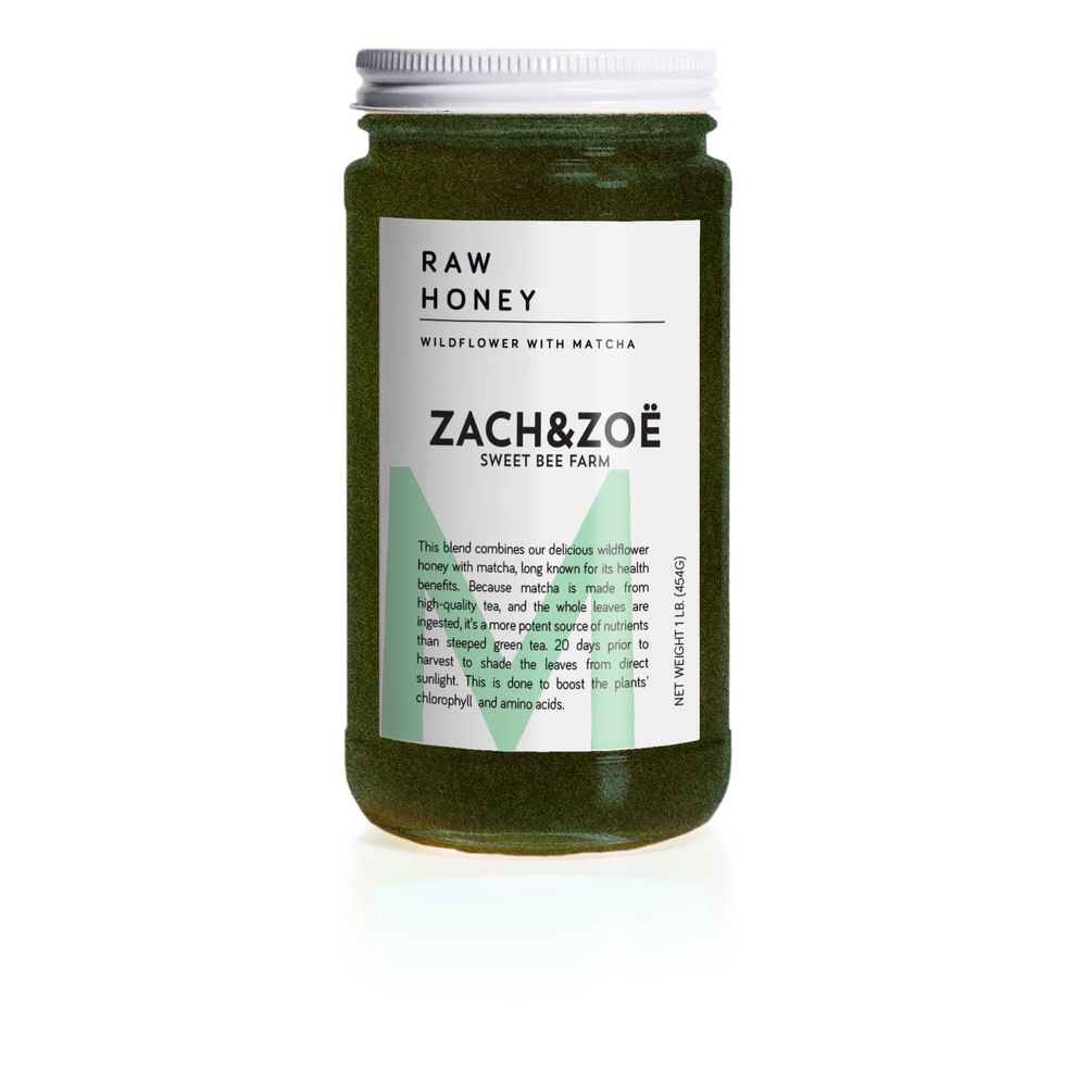 Unfiltered Raw Wildflower Honey with Matcha – (1) 16oz Jar 