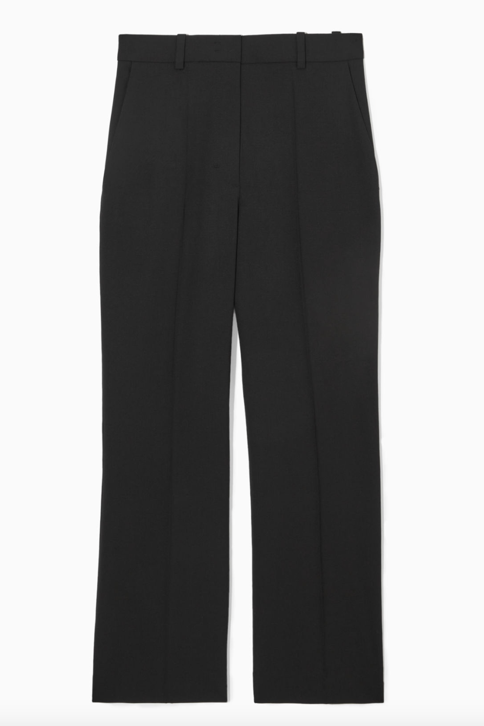 Relaxed Flare Wool Pants - Black