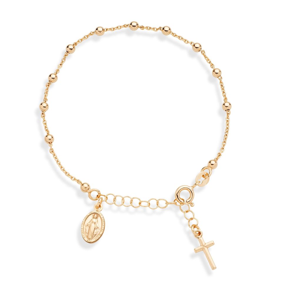 18K Gold Over Sterling Silver Italian Rosary