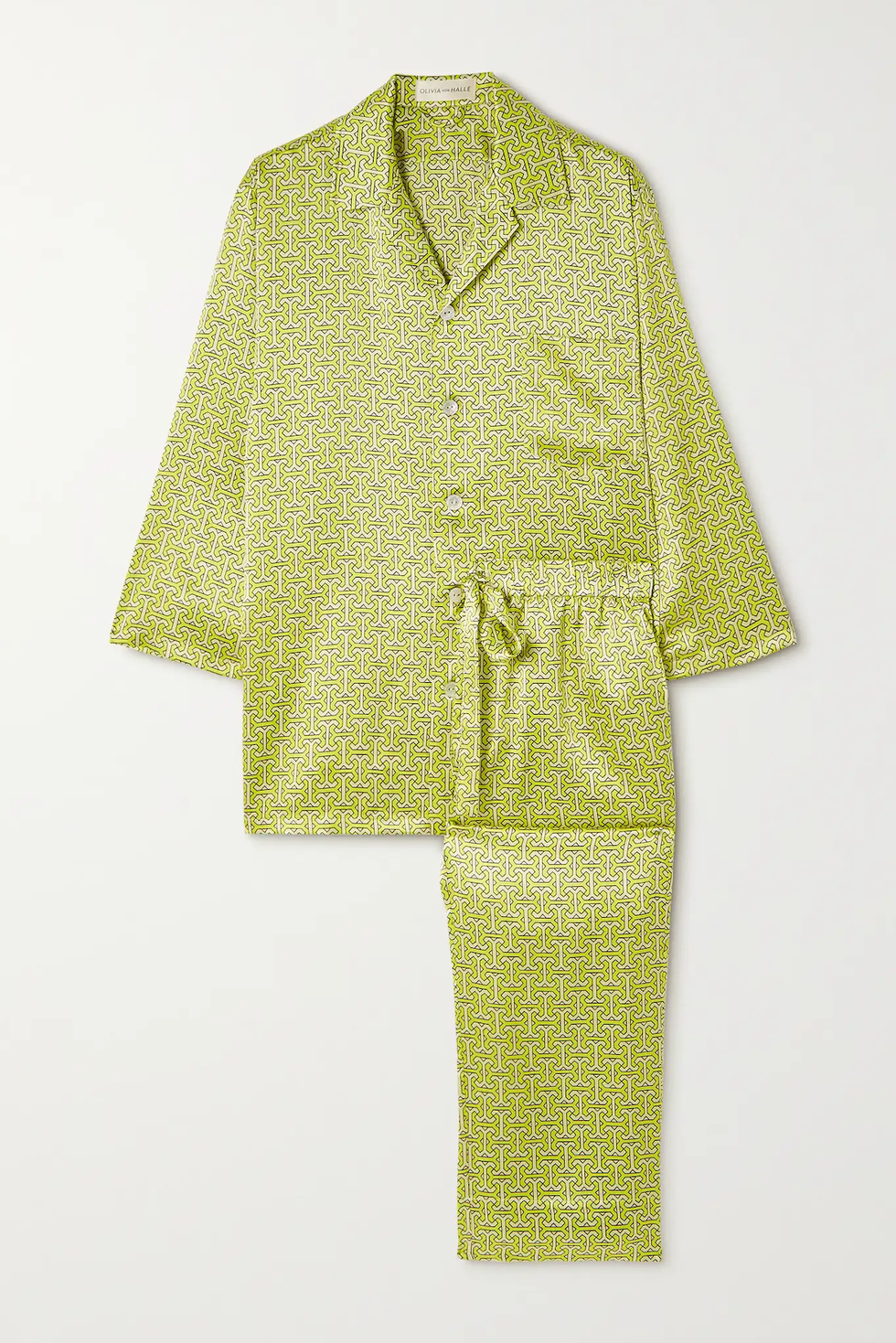 Casablanca Printed Silk-Satin Pajama Set