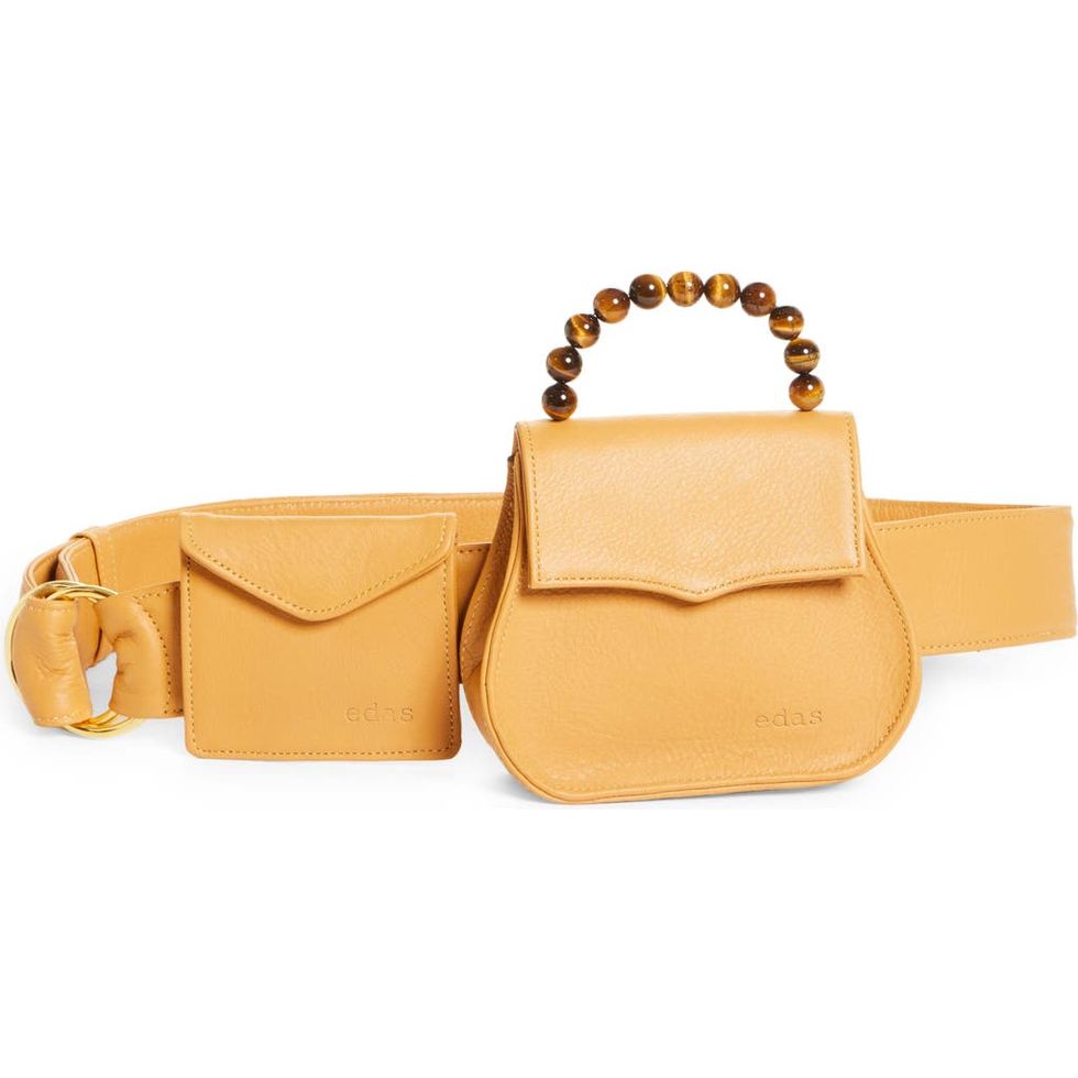 PRADA Saffiano Triangle Shoulder Belt Bag Sunny Yellow 1119901