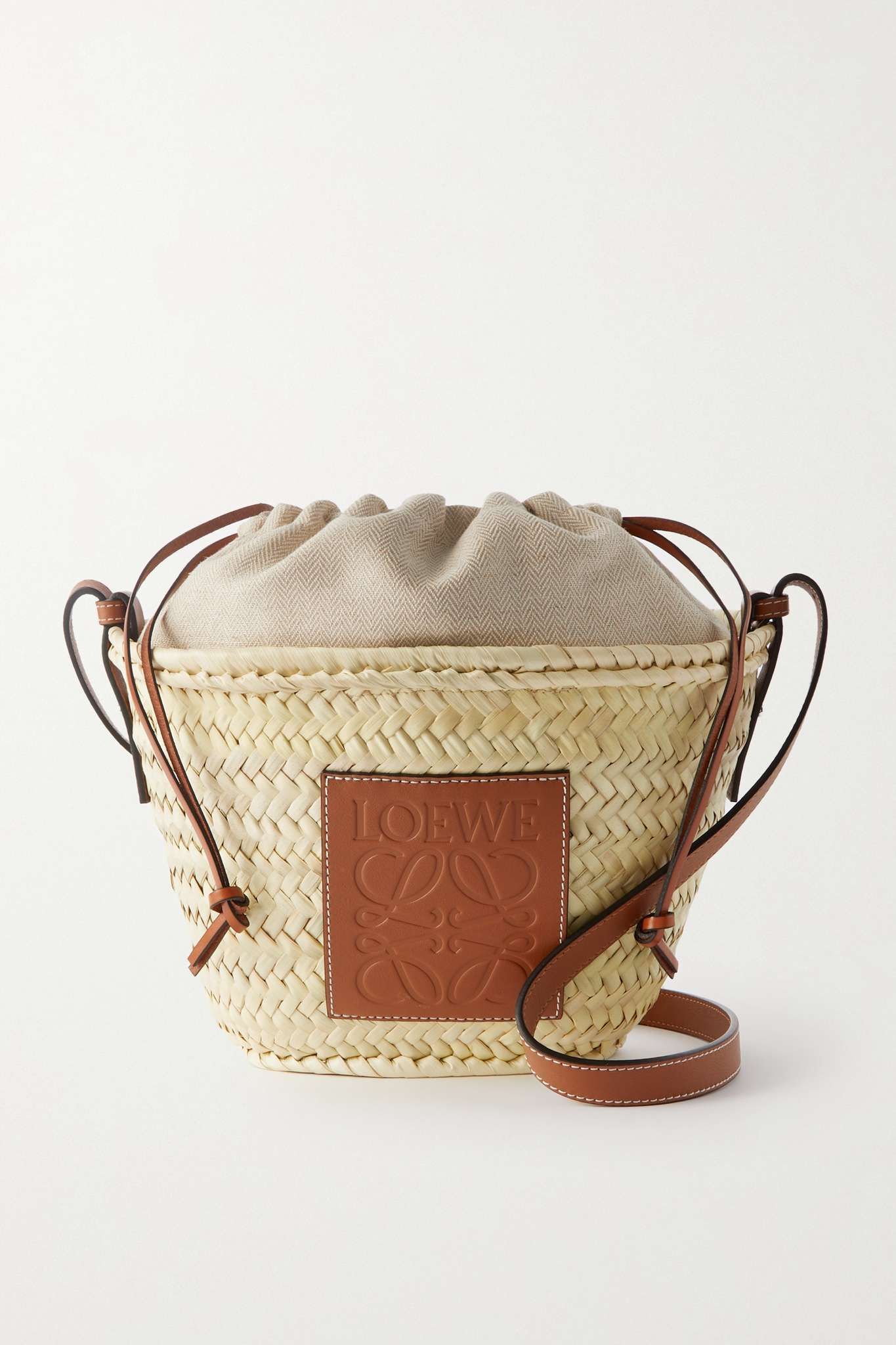 Leather 2024 straw bag