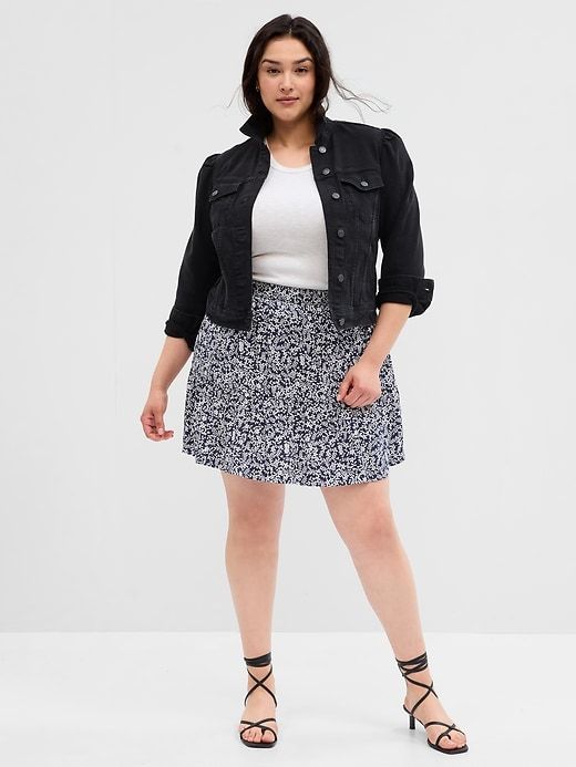 Printed flowy mini skirt combo outlet t