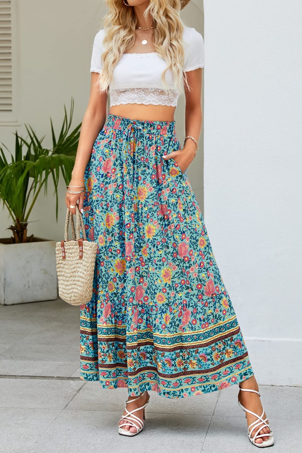 casual skirt and top outfit ideas for summer, summer skirts 2023