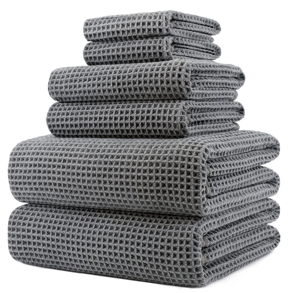 Gray Oversized Microfiber Bath Towel (Set of 2)