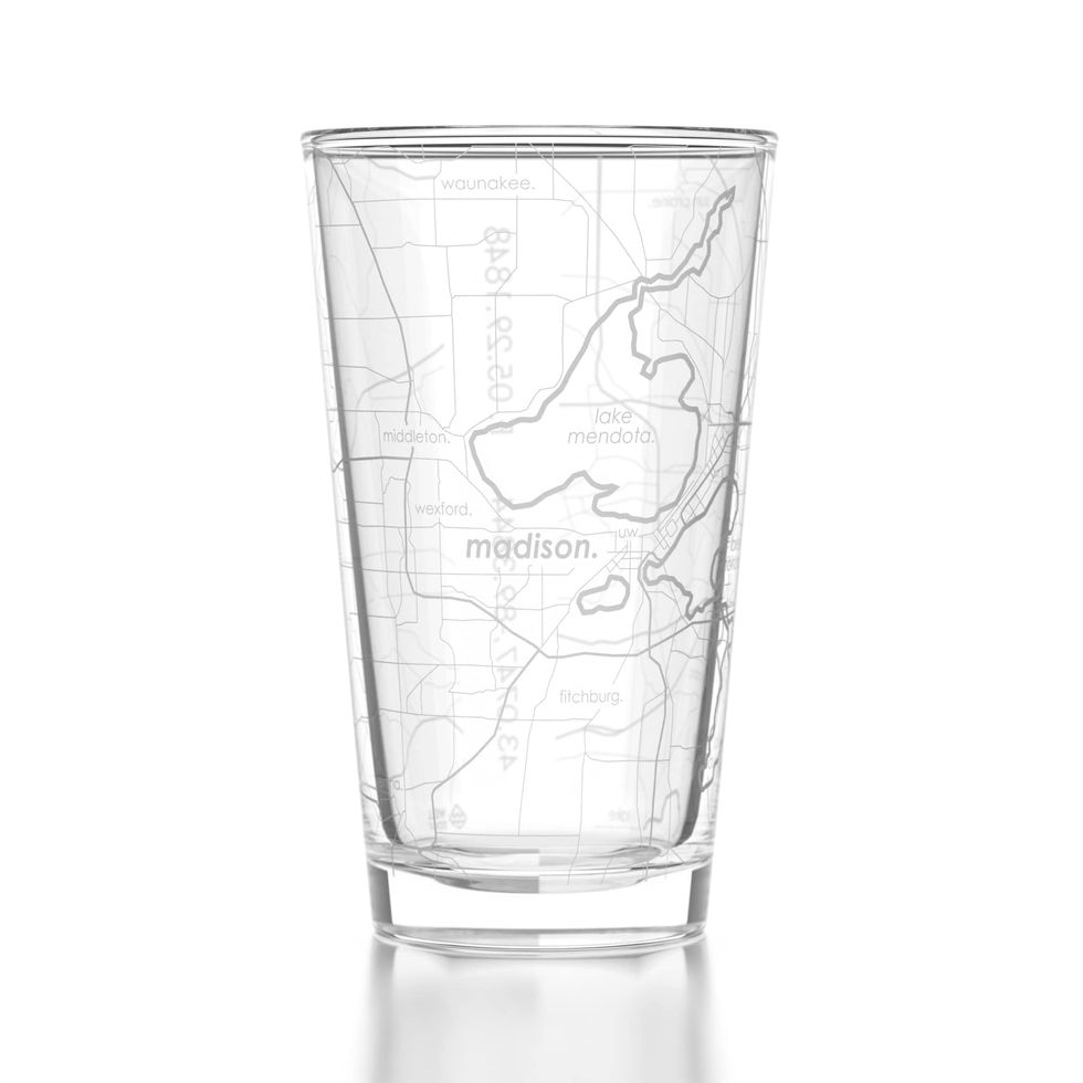 Engraved City Map Pint Glass