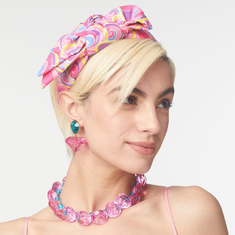 x Barbie Fuchsia Swirl-Print Holly Headband x Barbie Fuchsia Swirl-Print Holly Headband