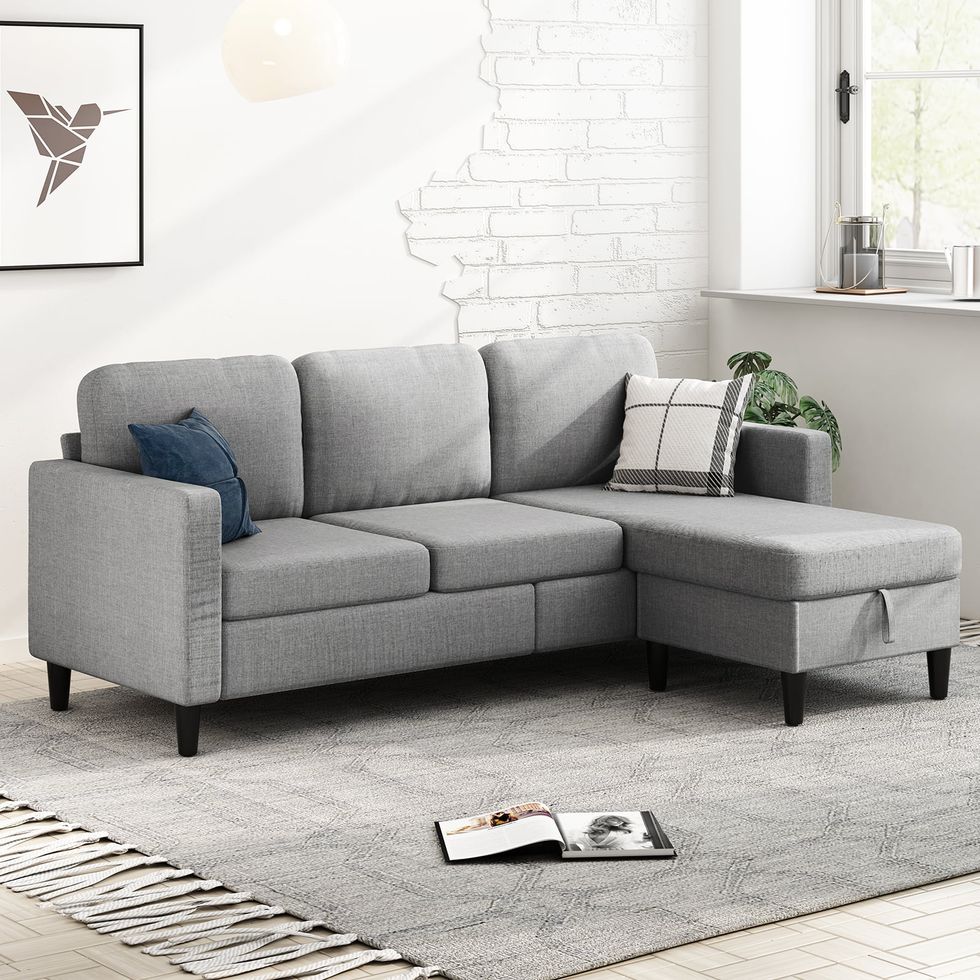 Sectional Sofa with Movable Ottoman