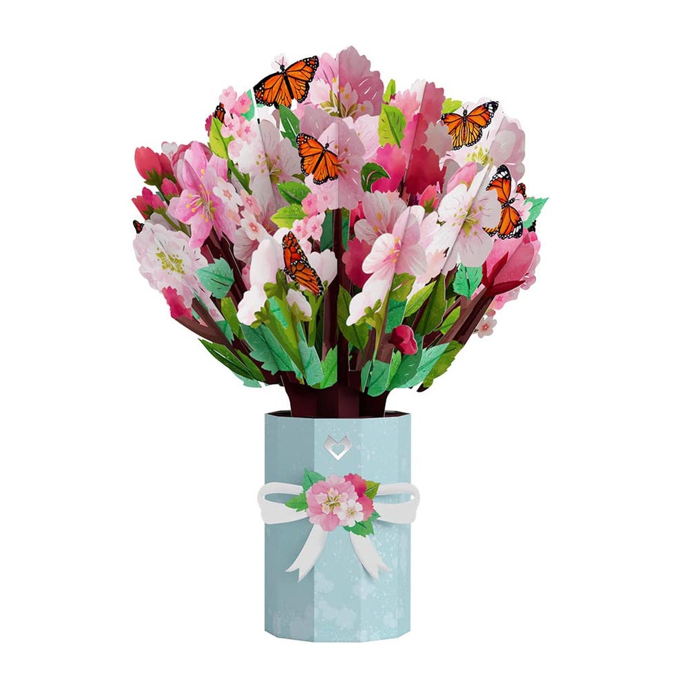 Paper Butterfly & Cherry Blossom Bouquet Pop-Up Card Paper Butterfly & Cherry Blossom Bouquet Pop-Up Card