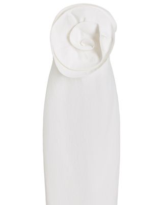 Maia Floral-Appliquéd Cotton-Linen Midi Dress