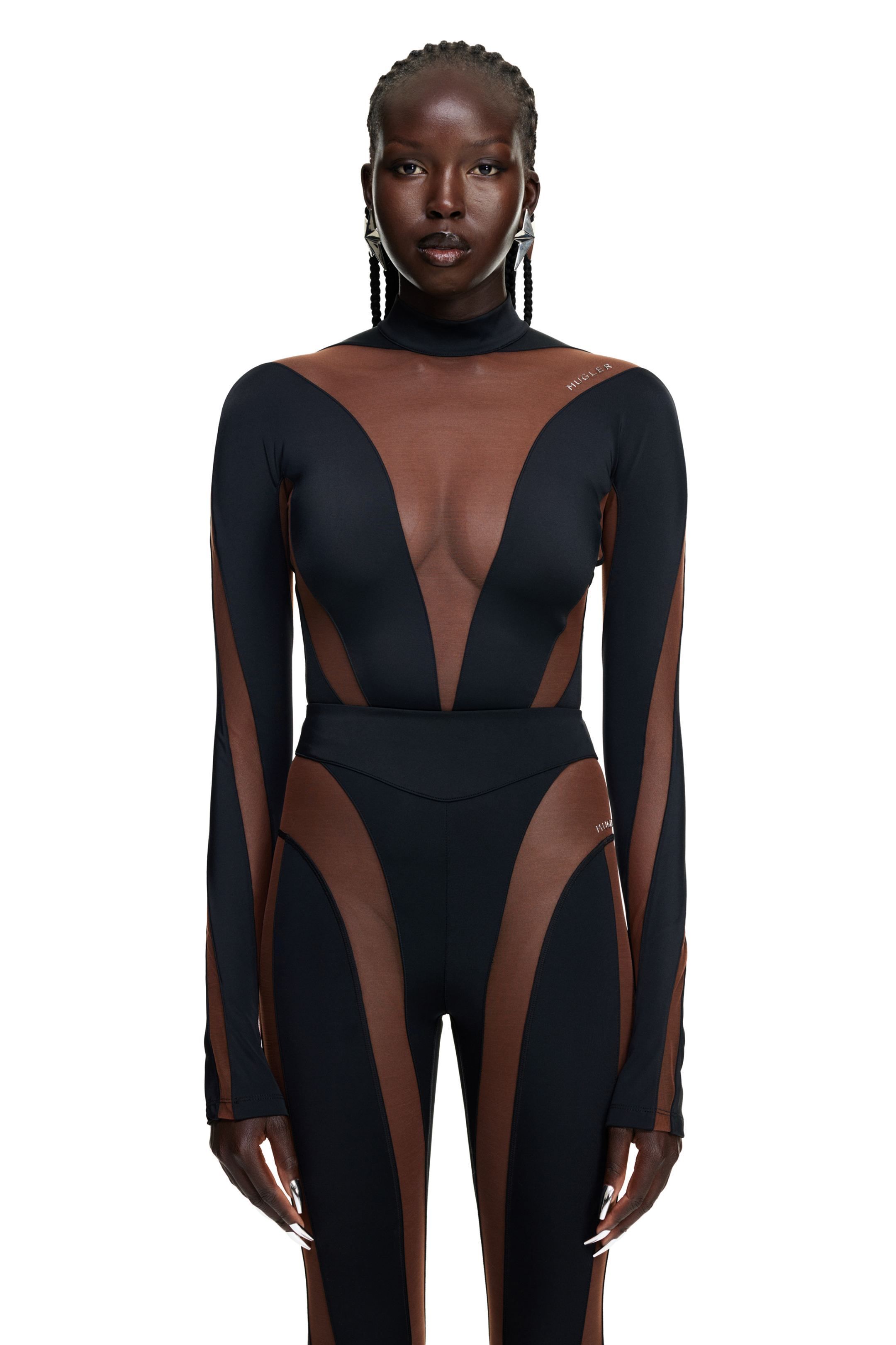 Mugler top discount mesh