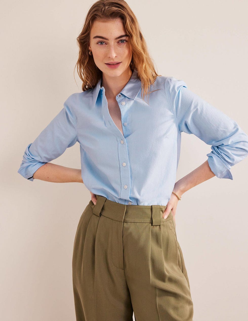 Straight Cotton Shirt - Blue Oxford, £50