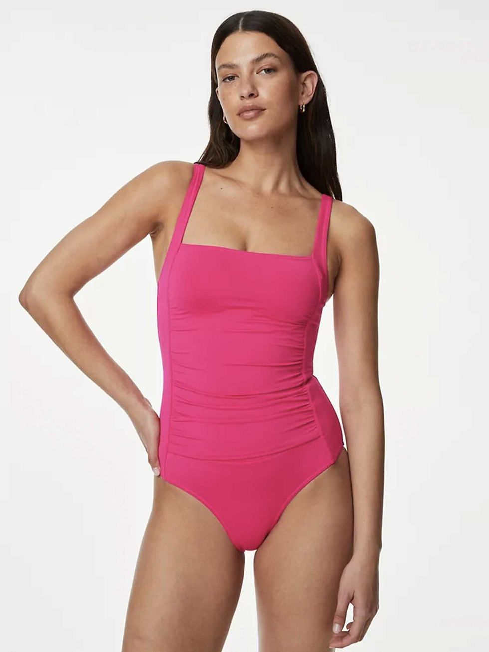 Marks & Spencer PADDED SQUARE NECK - Bikini top - fuchsia/pink