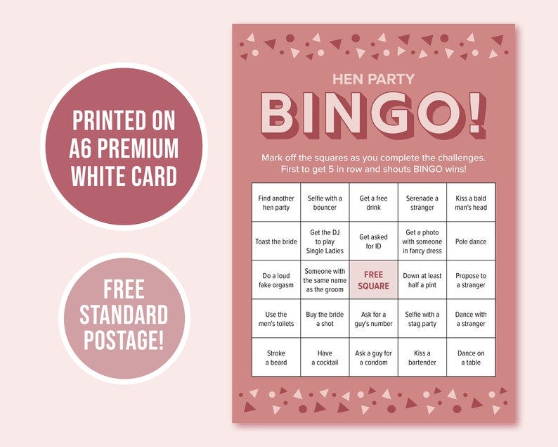 Hen Party Bingo Game