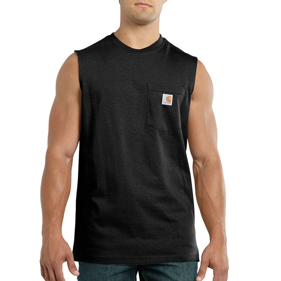 Relaxed Fit Heavyweight Sleeveless Pocket T-Shirt