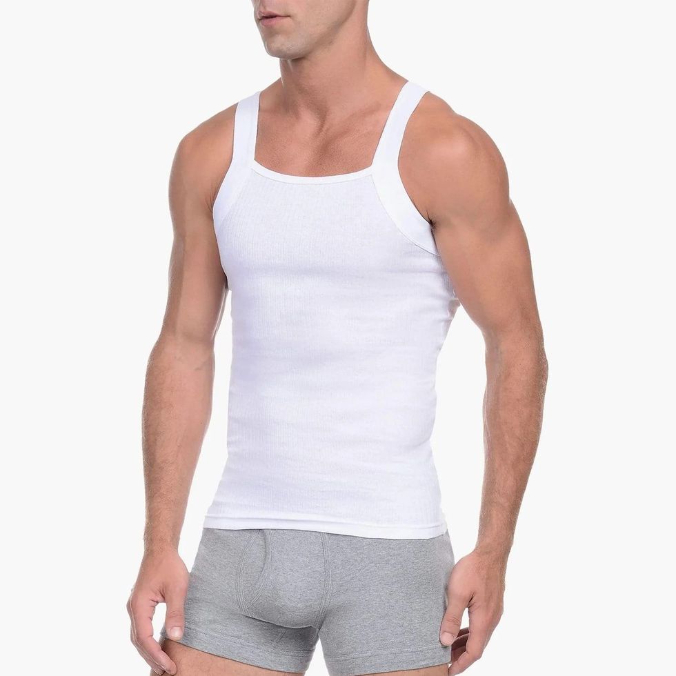 Buy Men Polyester Slim-Fit Gym Tank Top - White Online