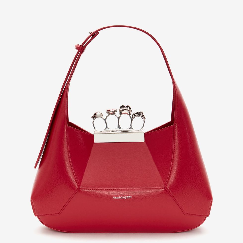 The Jewelled Hobo Bag in Welsh Red