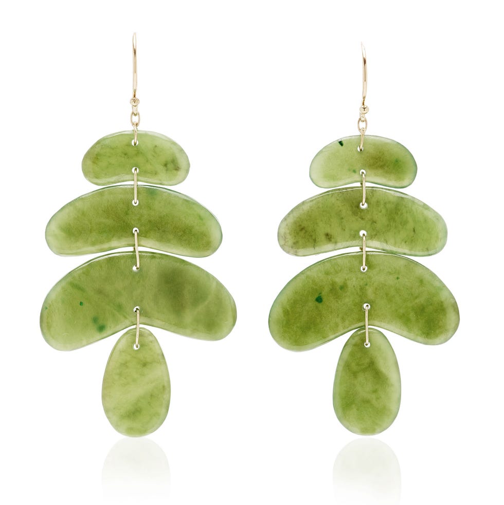 Small Totem 18K Yellow Gold Jade Earrings