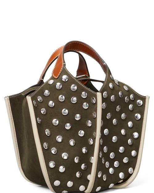 Studded Suede Lampshade Crossbody Bag