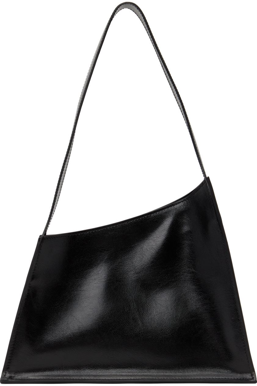 Black Slanted Shoulder Bag