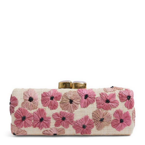 Wild Geranium Embroidered Clutch