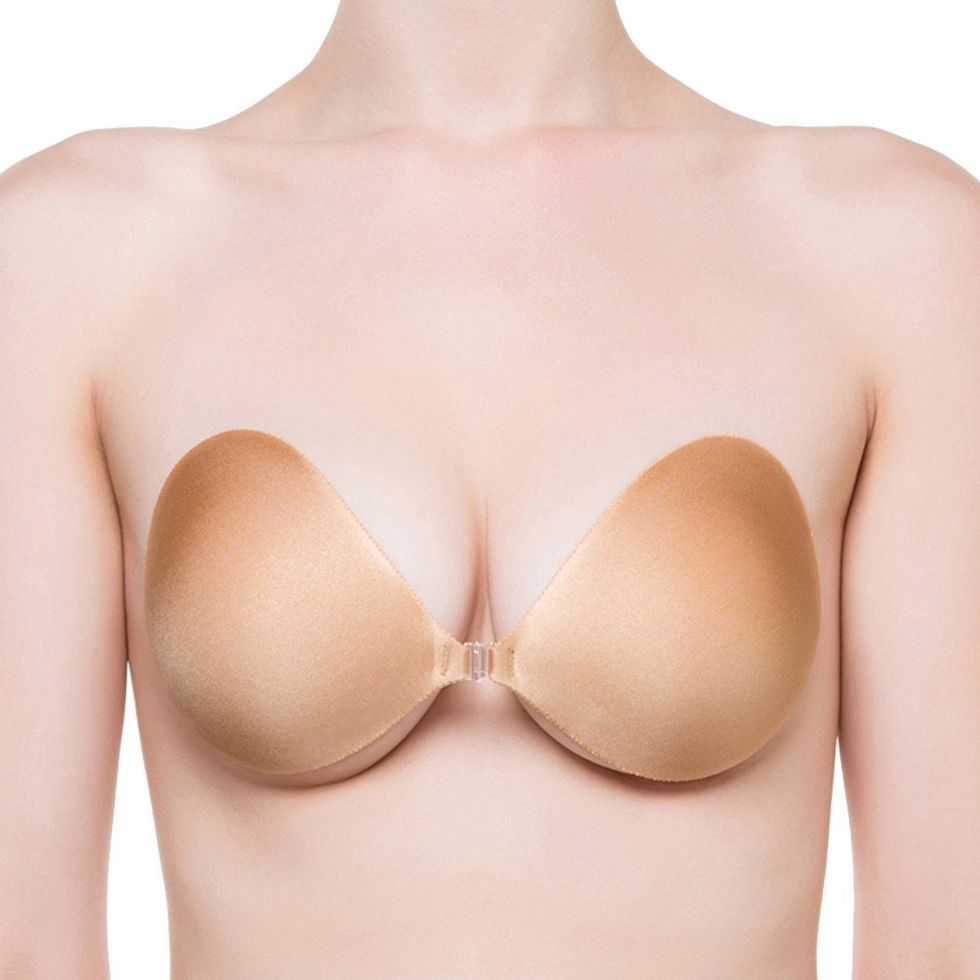 A Pair Of Black Trim Large Size Silicone Big Chest Bra Round Cup Gathered  Invisible Chest Stickers