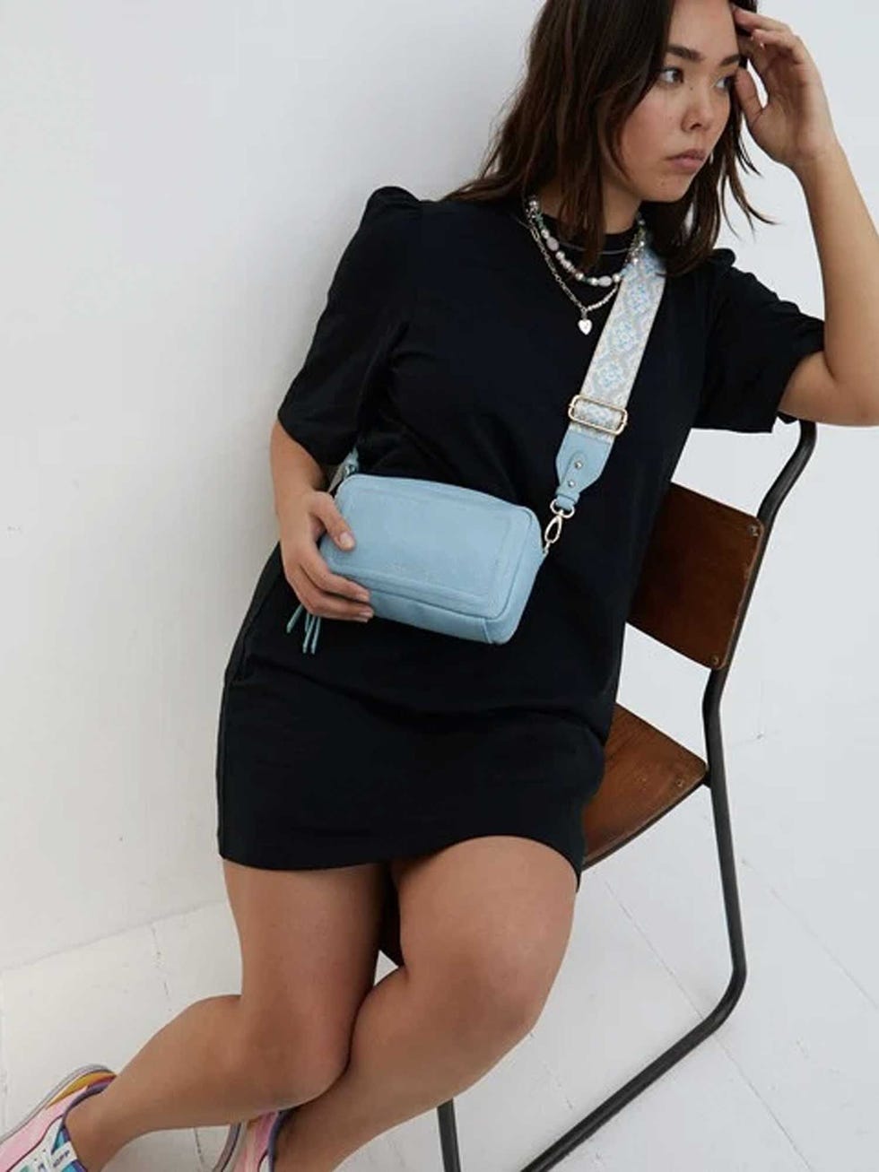 Simen Denim Blue Crossbody Bag