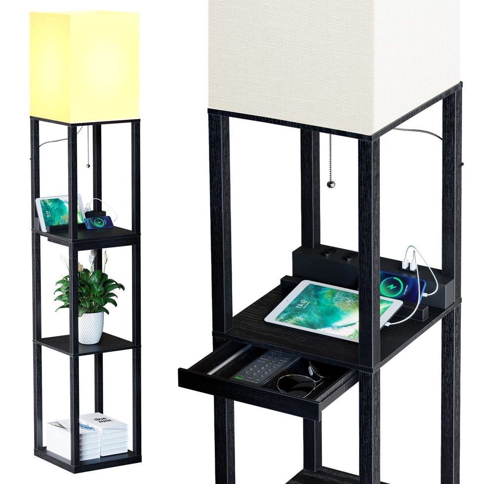 Floor Lamp with Shelves